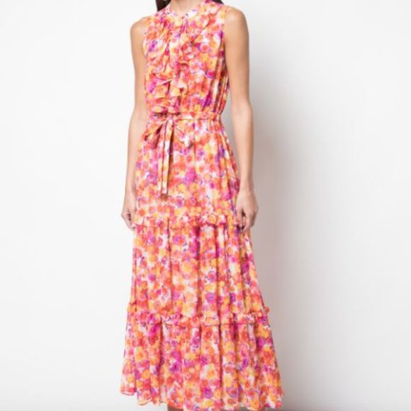 Misa Los Angeles Dresses & Skirts - Misa Los Angeles Coral Floral Maxi Dress XS NWT